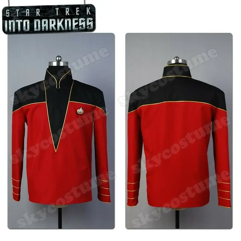 Следующего поколения костюм звезда Косплэй Trek адмирала офицерская форма куртка-пальто, костюм с нашивками костюм для Хэллоуина
