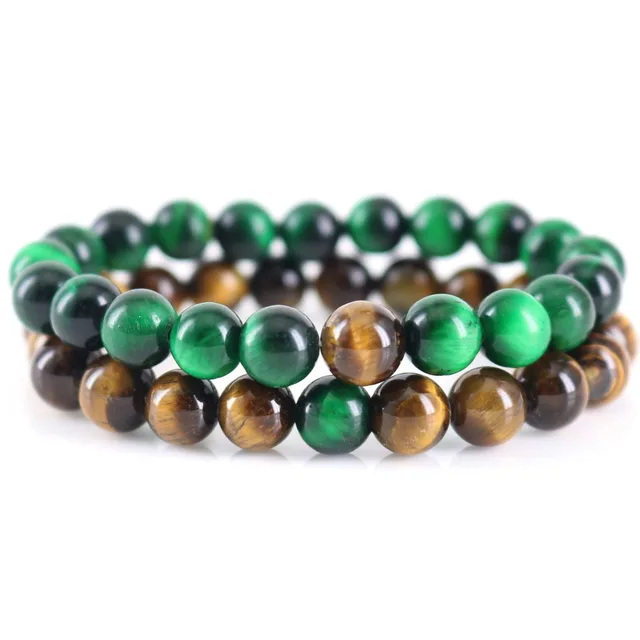 Bracelet Natural Green Tiger S Eye Long Distance Relationship Bracelet Natural Green Tiger S Eye Long Distance Relationship Bracelets Husband And Wife Gift For