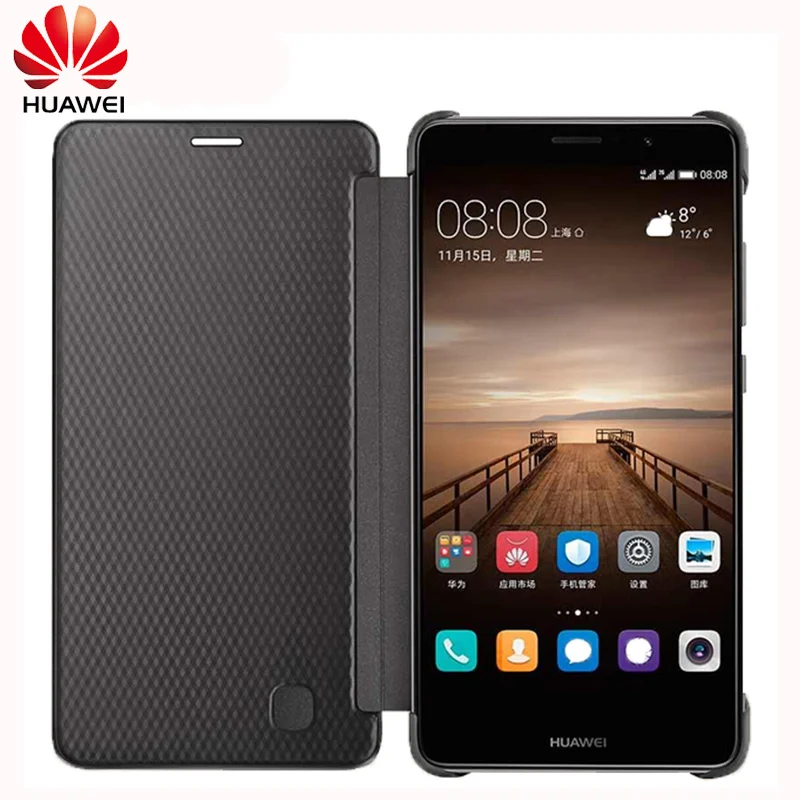Оригинальный Официальный чехол Huawei MATE 9/MATE9 Pro ударопрочный кожаный с окошком для