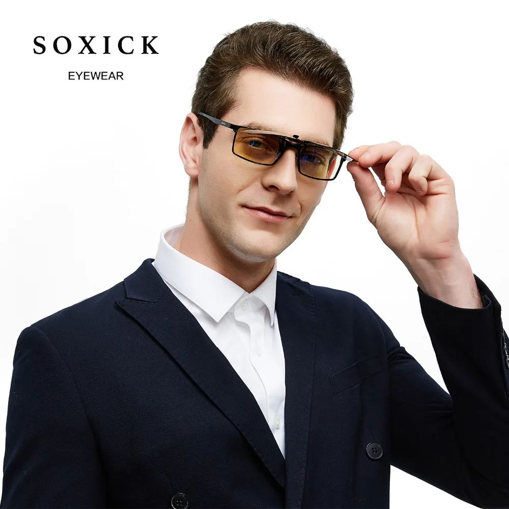 Soxick Sunglasses Eyeglasses Clip Anti-Blue Polarized Glasses Lens Fashion Brand Design Lightweight Unisex UV Anti-Glare Eyewear