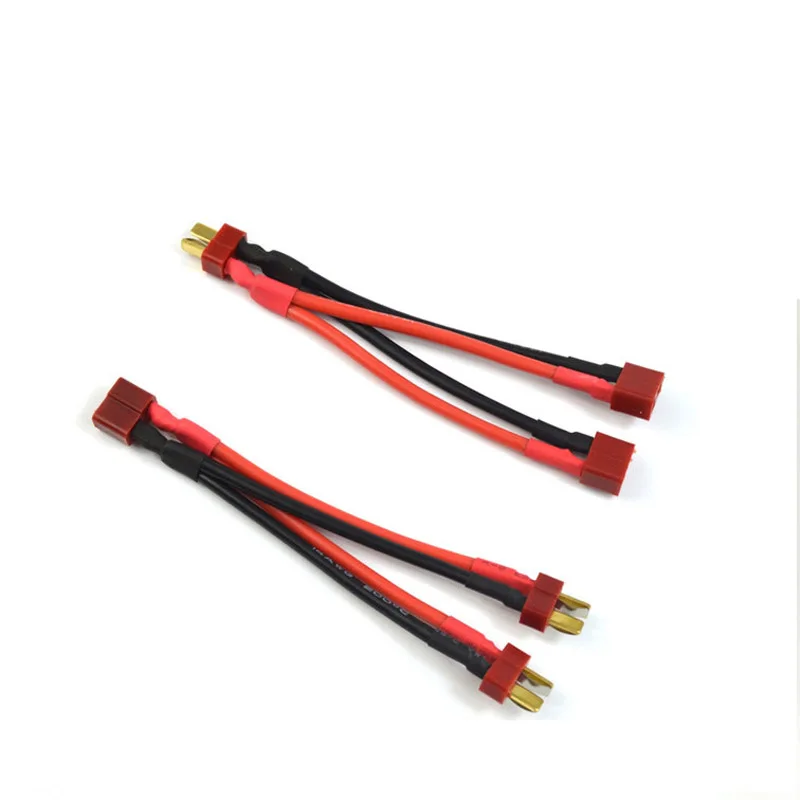

2PCS 14AWG T Plug Adapter Wiring Connection Parallel Line ESC Battery Power Cable DIY Spare Parts for RC Boat/Car/Aircraft Model