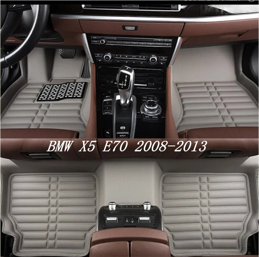 

JINGHANG Auto Floor Mats For BMW X5 E70 2008-2013 Foot Carpets Car Step High Quality Brand New Embroidery Leather Mats