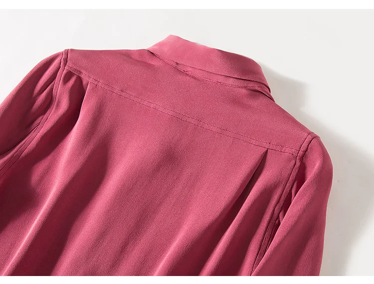 Женская шелковая блузка 30 мм, натуральный шелк, креповая блузка, на пуговицах, тяжелый шелк, Офисная Женская блузка,, белая