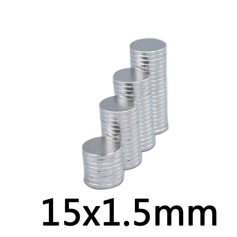 20 штук 15mm x 1,5mm Круглый Мощный диск N35 магнит 15*1,5 15x1,5 сильная Малый редкоземельные магниты 15 мм * 1,5 мм 15*1,5 мм