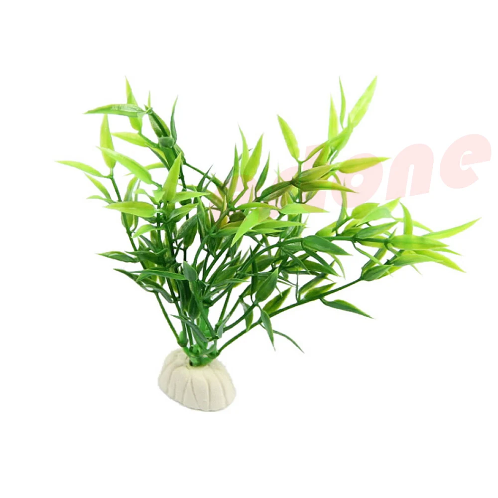 1 шт. имитация зеленых листьев бамбука растение аквариум с травой аквариум украшения - Цвет: Зеленый