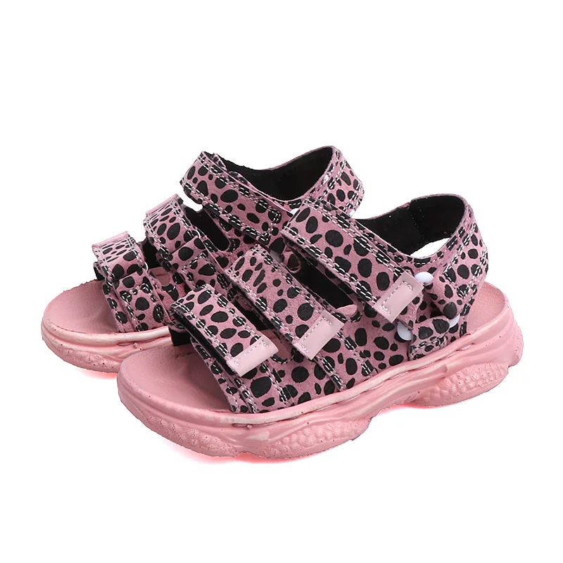 

Bekamille Girl Child Sandals Children Sandals Thick Bottom Waterproof Leopard Print Shoes Fashion Primary School Shoes