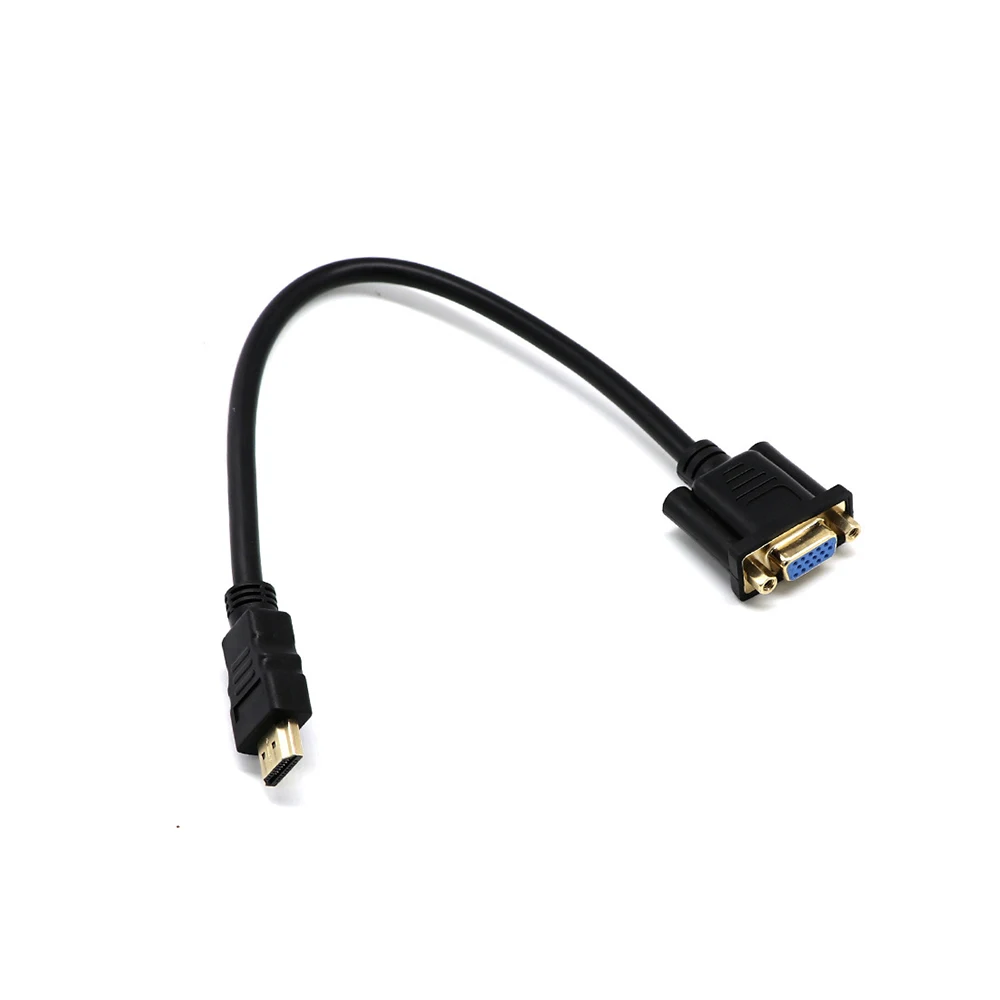 Позолоченный 30 см HDMI Мужской к VGA Женский Кабель-адаптер HDMI к VGA D-SUB 15 Pin Цифровой Аудио Видео AV конвертер кабель Разъем