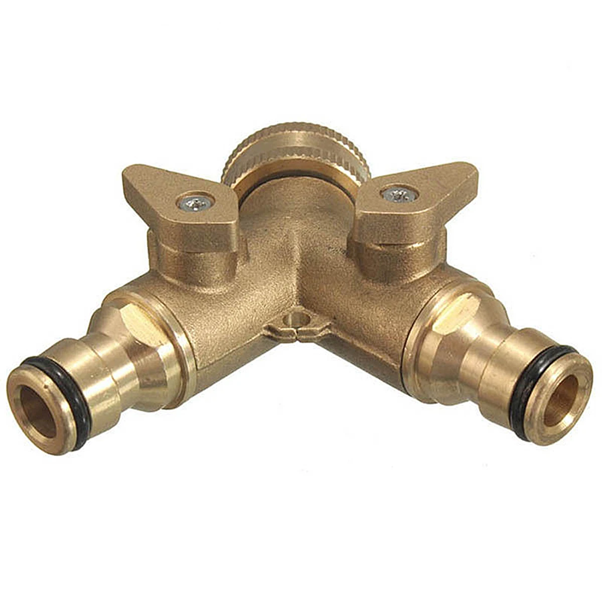 BESTOYARD 2 Way Double Garden Tap Connector Adaptor Solid Brassin