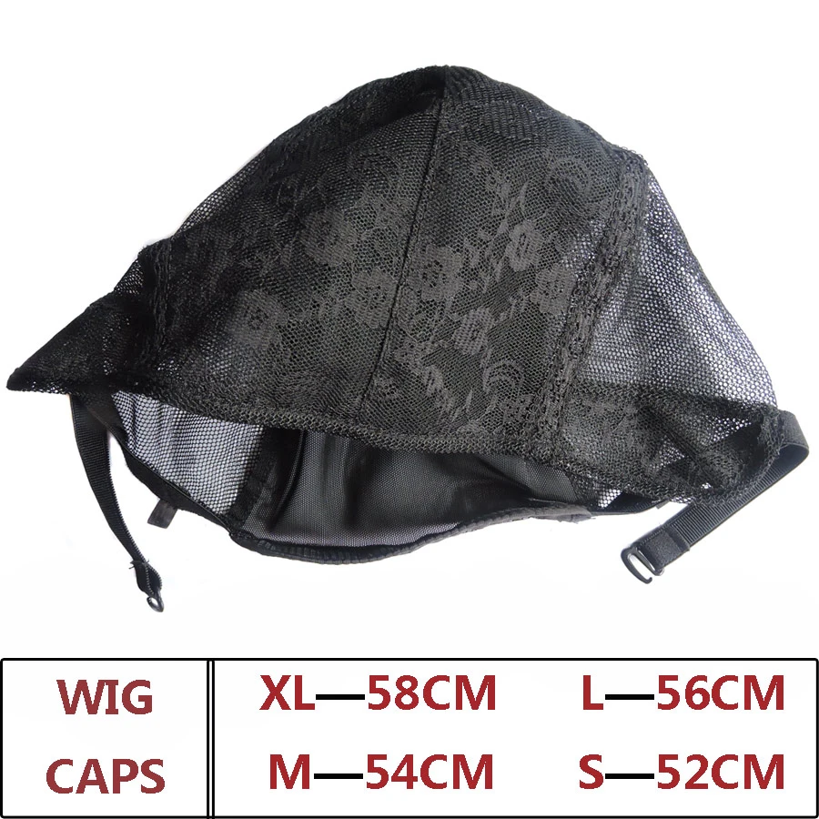 S M L XL Weave Caps for Making a Wig Cap with Adjustable Straps Black Large Small Hairnets Wigs Cap for Sew Human Hair Extension