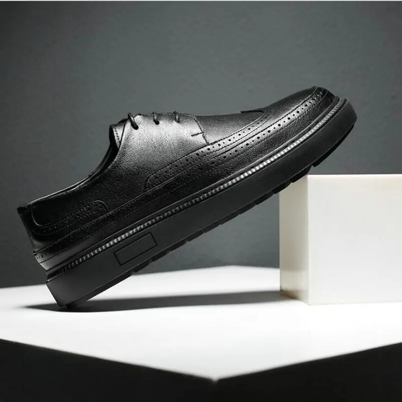 Luxury Brand Men's Oxfords Men Leather Dress Shoes Formal Wedding Party Shoes For Men Retro Brogue Business Shoes A21-40