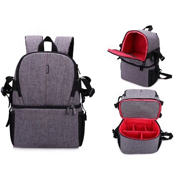 

HUWANG Multi-functional Waterproof Nylon Shoulder Backpack Padded Shockproof Camera Case Bag for Nikon Canon DSLR Cameras