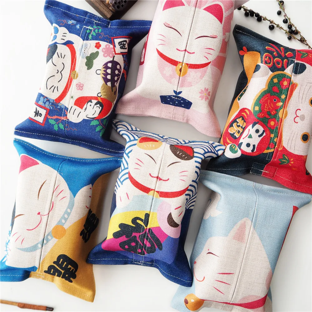 Японское бумажное полотенце lucky cat из хлопка и льна чехол тканевый бумажный мешок