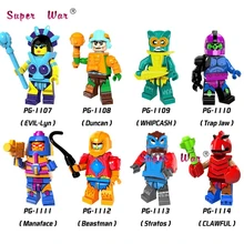 Один супер герои он-человек мастера Злой-Лин Whipcash ловушка челюсть Manaface Beastman ребенок милые забавные строительные блоки игрушки для детей