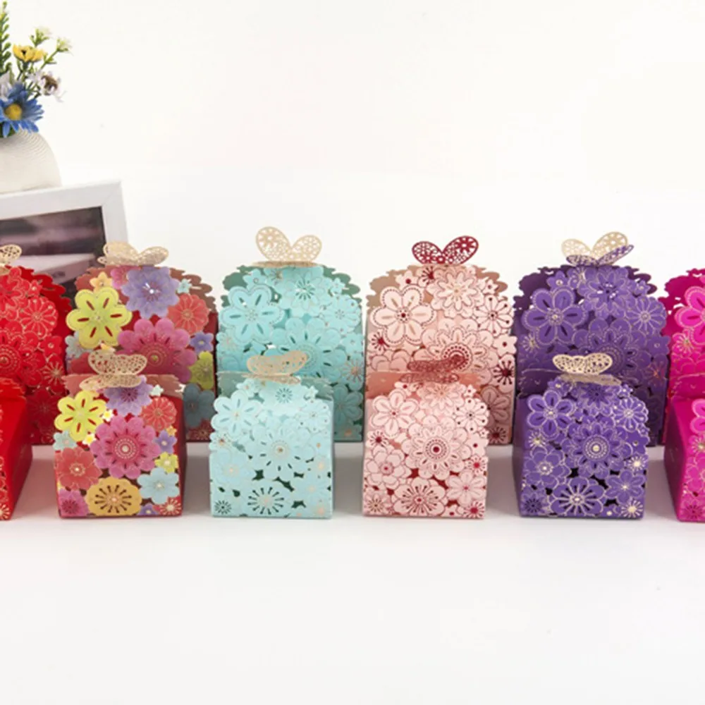 

Candy Box Hollow 100Pcs Paper Butterfly European Style Gift Boxes Wedding Favors Cute Personality Chocolate Box