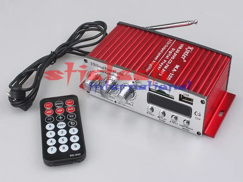 

by dhl or ems 5pcs Kinter MA - 120 12V HiFi Audio Amplifier Support FM SD USB Input 2 x 20W Stereo FM SD Card Music