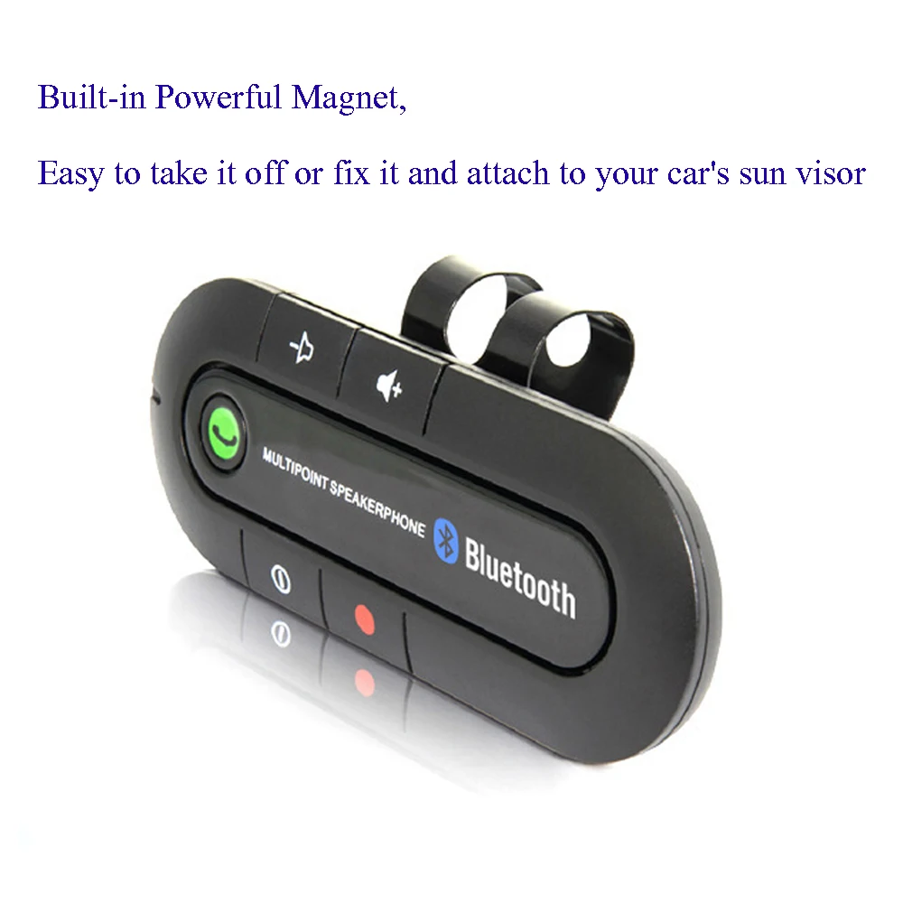 Kebidumei, беспроводная гарнитура, автомобильный Bluetooth комплект, 4,1, солнцезащитный козырек, Bluetooth, динамик, телефон, MP3, музыкальный плеер, автомобильное зарядное устройство