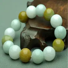 Груз из натурального нефритовый шарик браслет 13 мм цвет боги три мужские и женские модели старый кратер Бирма нефрит с сертификатом