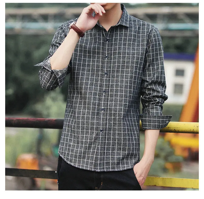 4Colors Plaid shirts men long sleeve casula 2017 autumn spring new cotton male shirts plus size M-4XL Muls Brand Clothing MS101-02