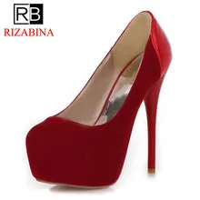 RizaBina free shipping high heel wedge shoes women sexy dress footwear fashion pumps P10800 EUR size