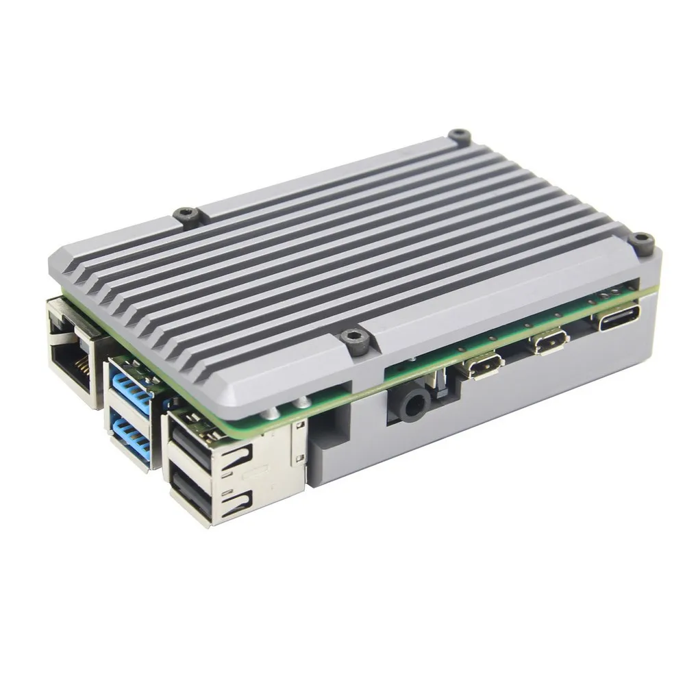 Tanie Raspberry Pi 4 Model B powłoka ochronna, chłodzenie pasywne pancerna obudowa ze stopu aluminium, metalowa obudowa do Raspberry Pi 4 Model B