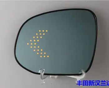 

LED heating side turn signal blue curvature anti defogging dazzling rearview mirror Rear view for Toyota Highlander 09-14/15-18