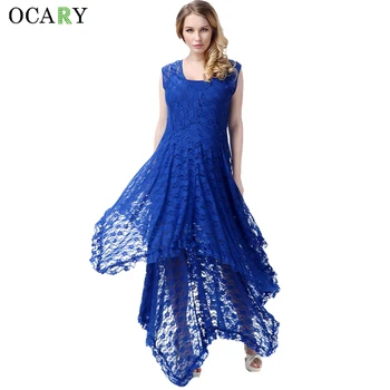 

6XL Plus Size Women Clothing Irregular Lace Maxi Dress Elegant Party Dress Fashion Sexy Club Dress Casual Vestidos Robe Ete