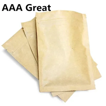 

AAA Great 100Pcs/Lot Food Storage Bags Kraft Paper Aluminum Foil Pouches Zip Lock Keep Fresh Tea Candy Pakaging Bag Party Gifts