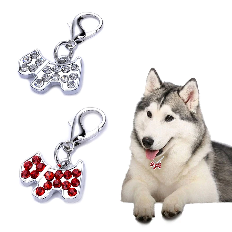 

one Dog Rhinestone Bling Pet Pendent Cat Dog Collar Pendant Tags Necklace Collar Decorate Supplies Dog Accessories