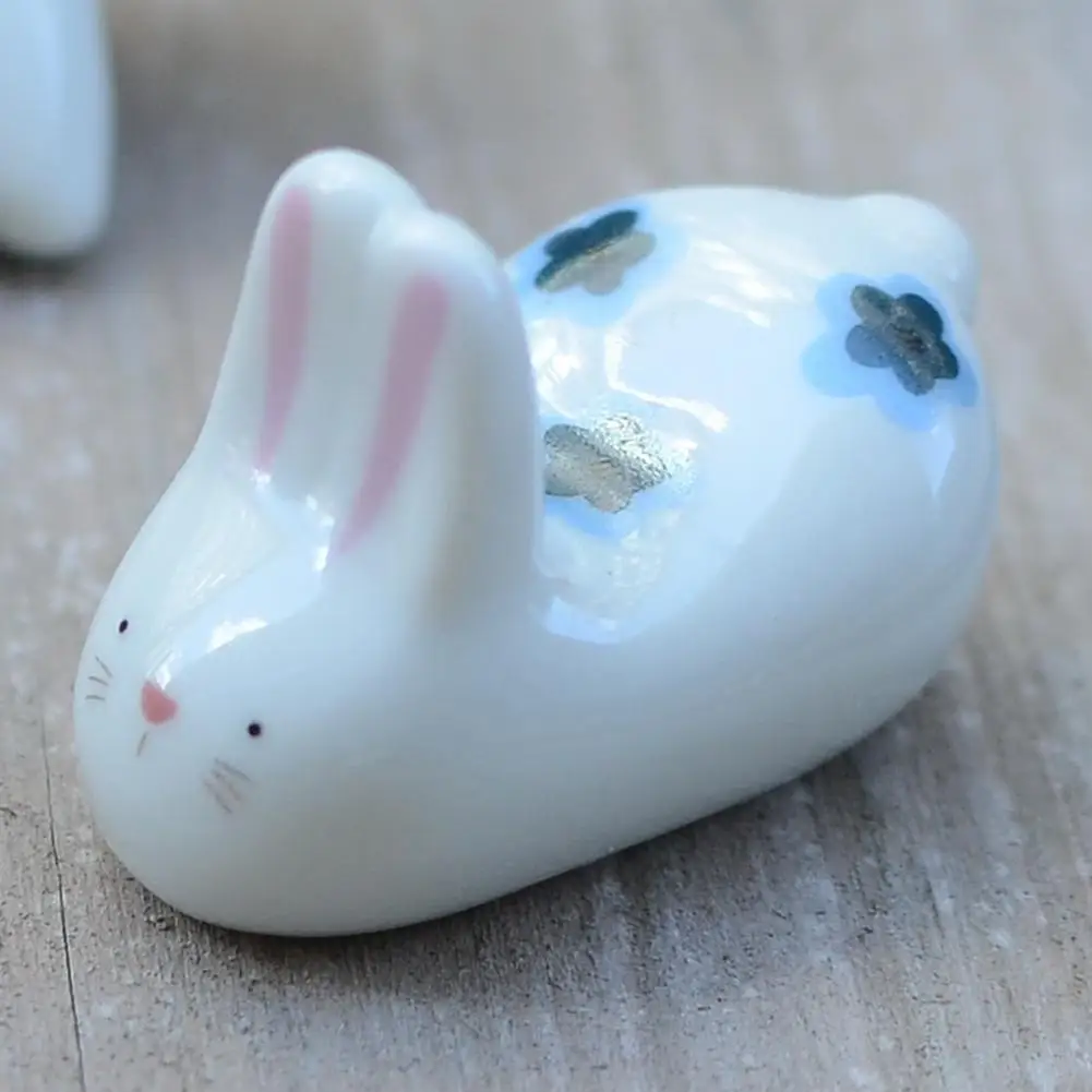 LanLan 1 шт. домашняя Повседневная керамическая палочка для еды отдых с милым мультяшный в виде животных - Цвет: rabbit