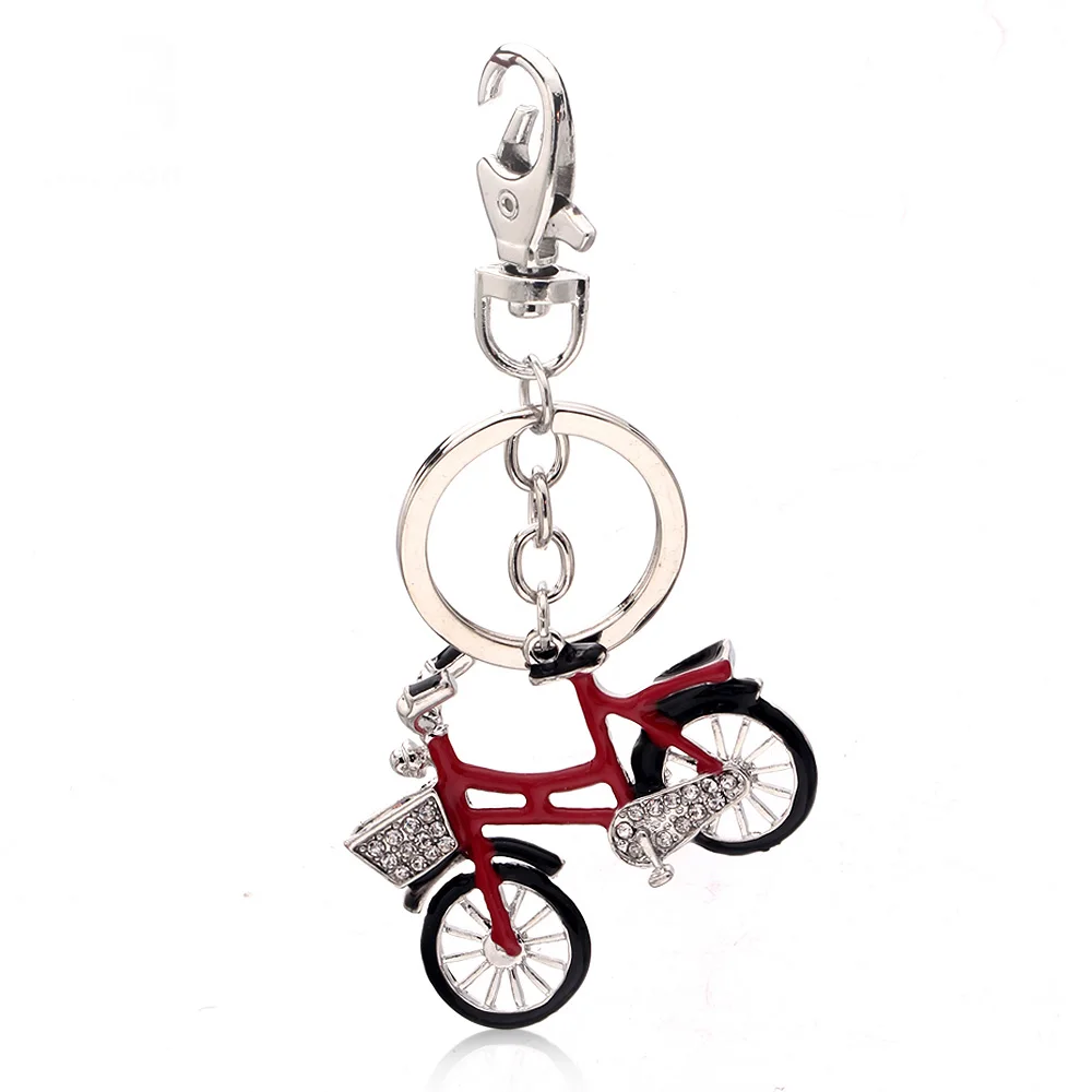 BAOPON прекрасный велосипед Мотоцикл Байкер Кристалл Стразы металлическая сумка подвеска брелок для автомобиля - Цвет: Red