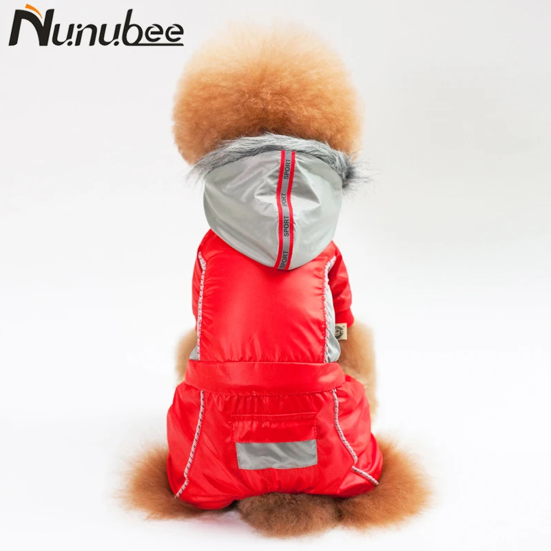

Nunubee Waterproof Spots Pet Dog Coat Winter Warm Small Dog Clothes For Chihuahua Soft Fur Hood Puppy Jacket Clothing S-2XL