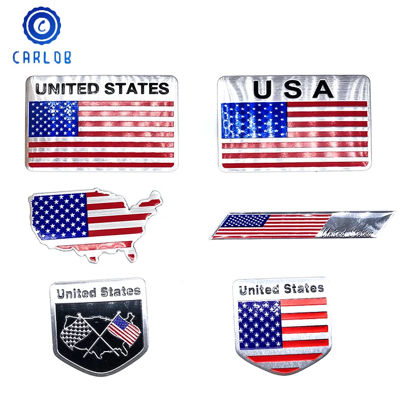 

CARLOB Car Accessories Motorcycle Decal United States USA Flag Map 3D Emblem Badge For Renault Citroen Chevrolet Ford VW Benz
