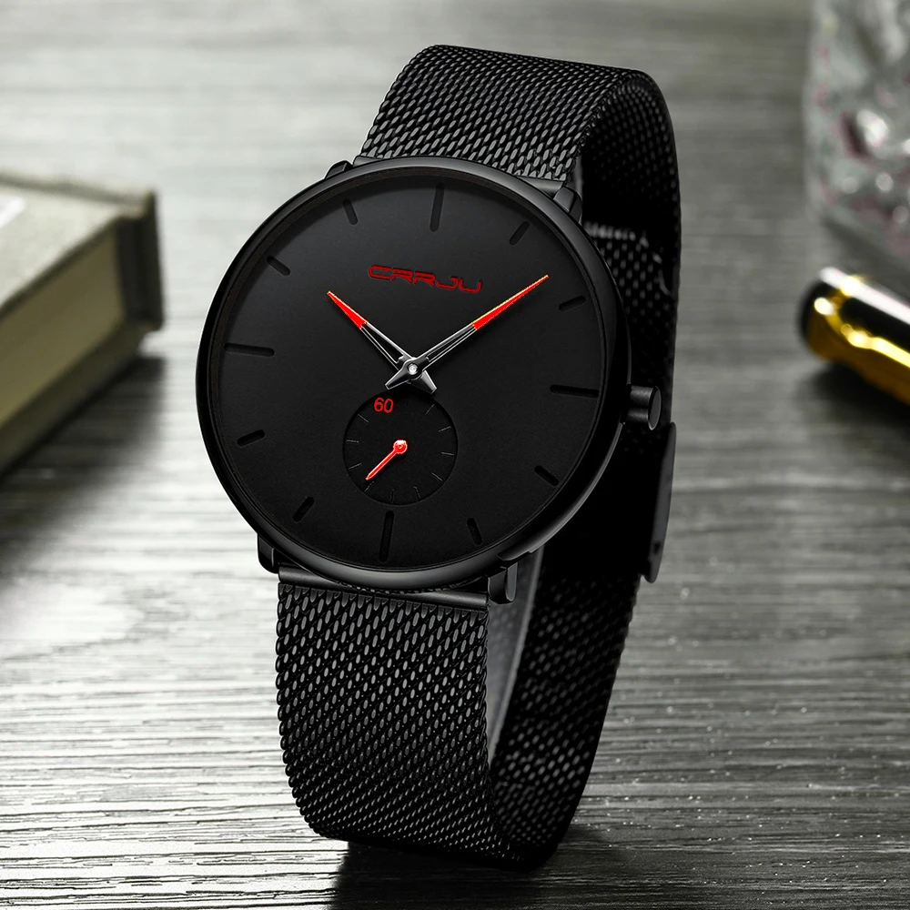 

CRRJU Watch Women And Men Watch Top Brand Luxury Famous Dress Fashion Watches Unisex Ultra Thin Wristwatch Relojes Para Hombre