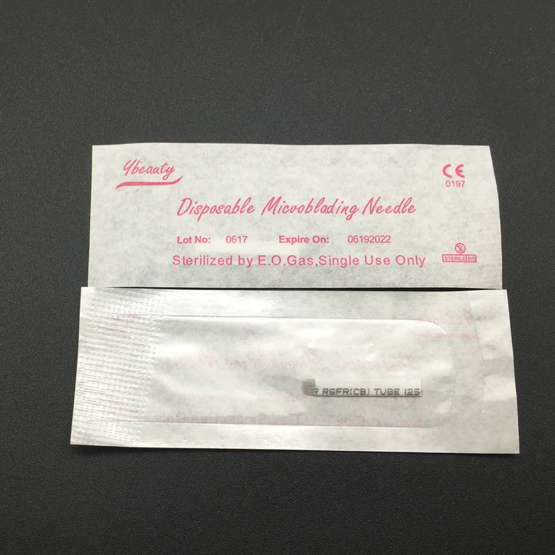 

2017 White 12 u needles 50pcs Manual Eyebrow Permanent Makeup Blades 12 3D Microblading For Tattoo Needles Free Shipping