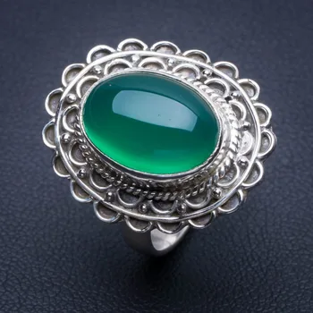 

Natural Chrysoprase 925 Sterling Silver Ring, US Size 6.75 Q2463