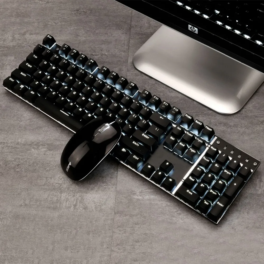 Ajazz A3008 2 4G Беспроводная механическая клавиатура мышь комбо игровая с белой