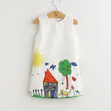 Mayfair Cabin/платья для девочек Новинка года; Брендовое весеннее платье принцессы Одежда для маленьких девочек От 3 до 8 лет Одежда с принтом граффити