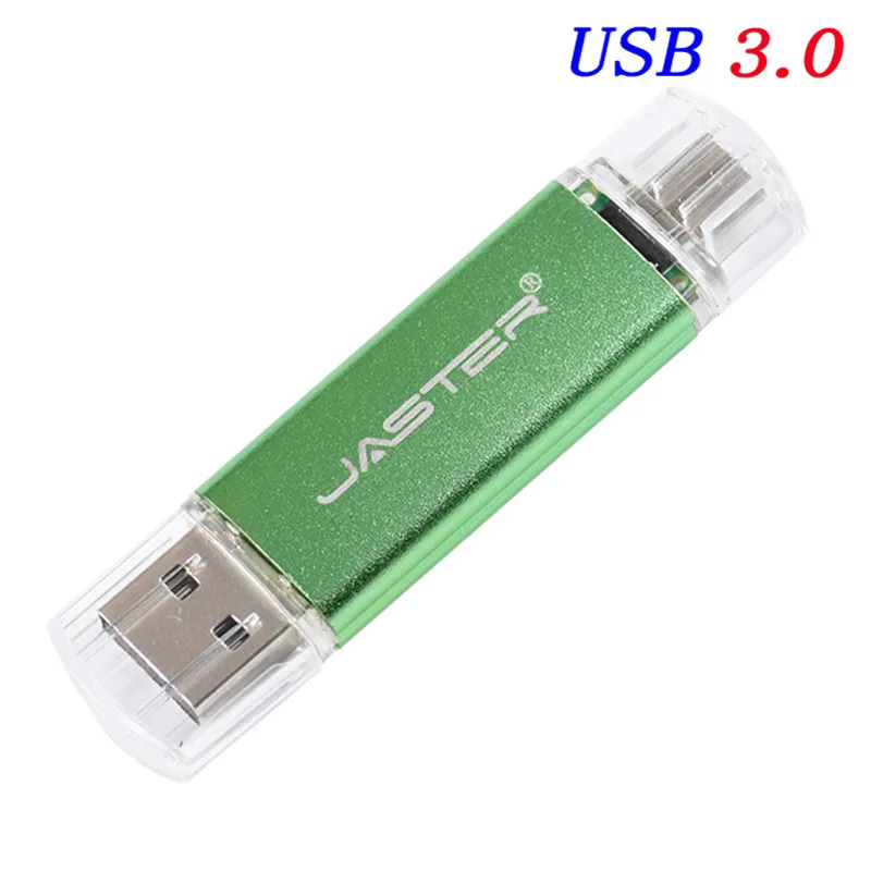 JASTER Высокоскоростной USB 3,0 OTG USB флэш-накопитель для смартфонов/планшетов/ПК Пользовательский логотип ручка-накопитель USB флешка U диск внешний накопитель - Цвет: Green