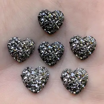 

Gun black 50Pcs Heart Flatback Resin Rhinestones for DIY Scrapbooking Phone/Wedding/Craft -S42