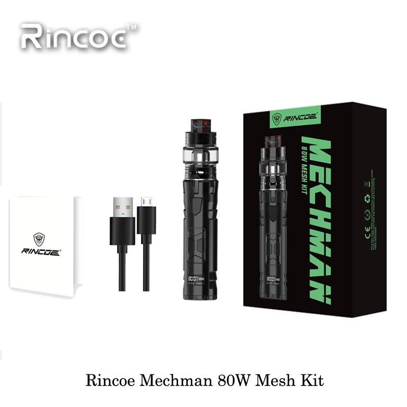 Электронная сигарета Rincoe Mechman 80 Вт сетчатый стартовый набор питание от 18650