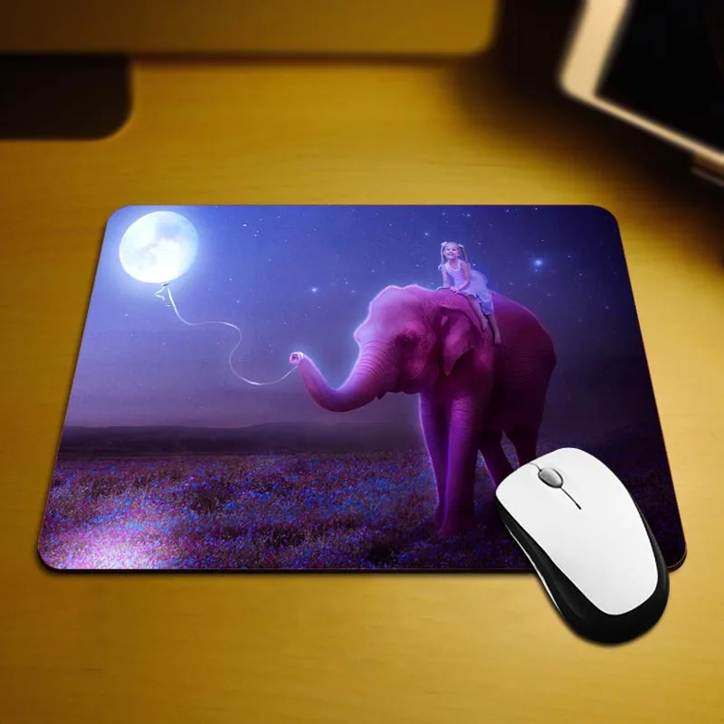 

MaiYaCa Little Girl On A Pink Elephant New Size Mouse Pad Rubber Pad 18*22cm and 25*29cm