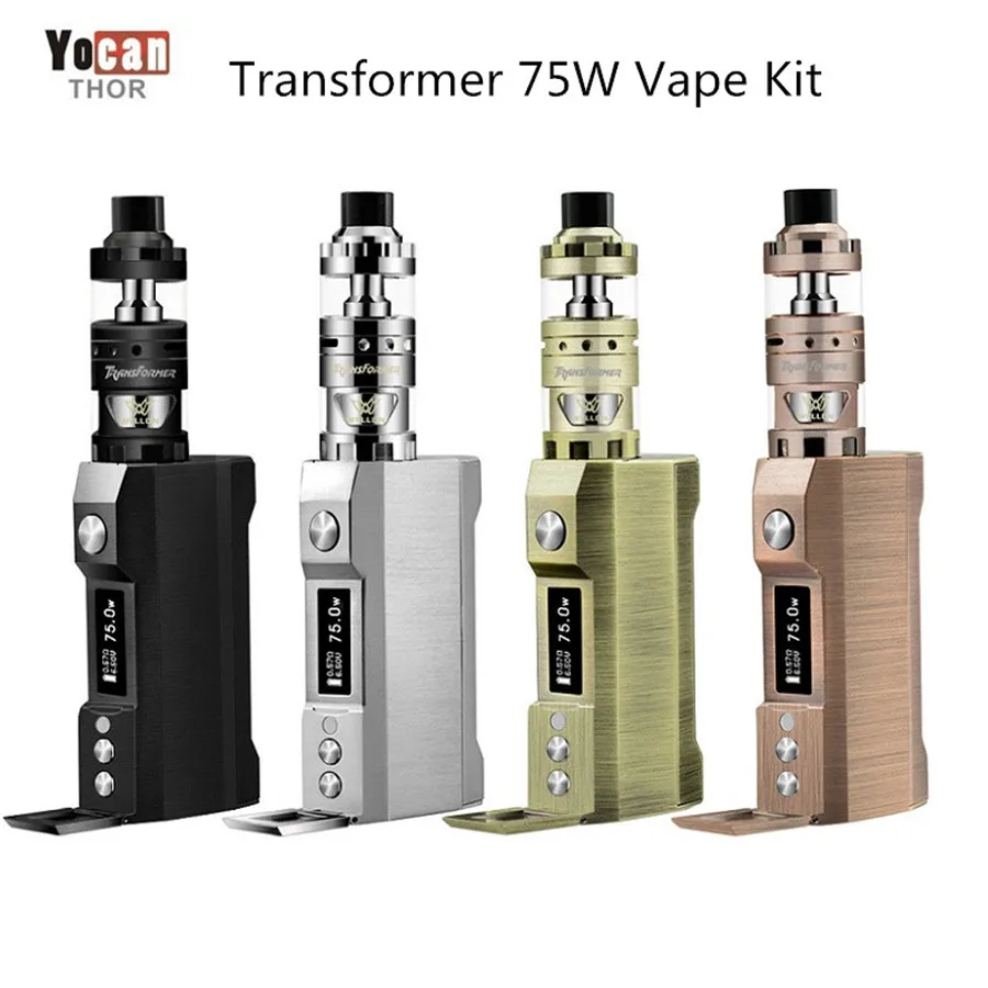 

Original Vape Mod Kit Box Mod Kit for Yocan Wellon Transformer 75W Kit Electronic Cigarette Kit 4ml Tank Temperature Control