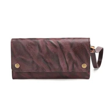 

2019 Fashion Retro Men Real Cowhide Genuine Leather Long High Quality Purse Designer Wallet Coin Money Trifold Bag Cards Holder