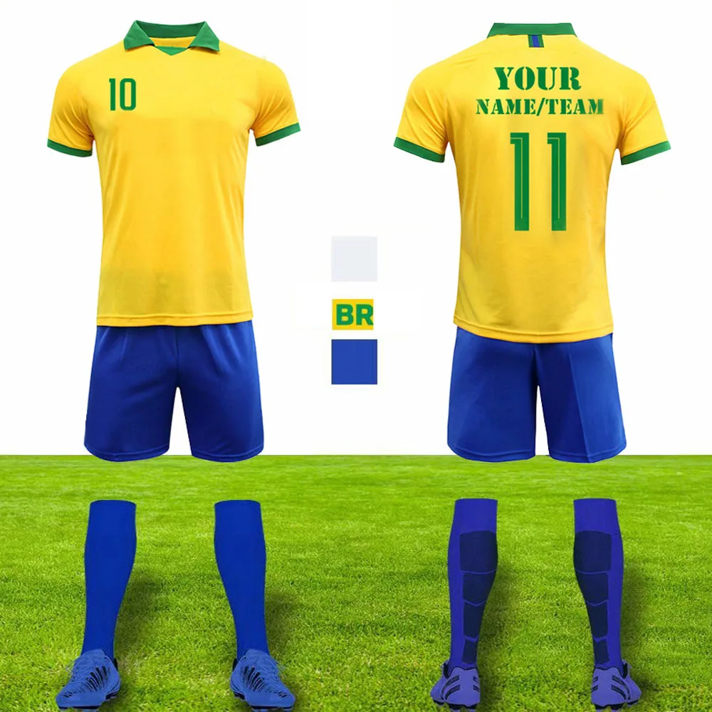 

2020 Men Adult Soccer Jerseys Set Football kit Training Suits Uniform for blank custom Team Sport Jersey with Socks