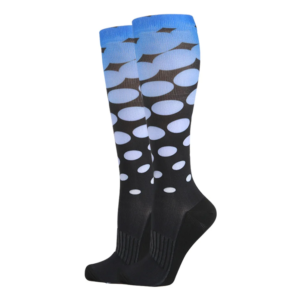 

1pair Men Printed Pressure Socks 360 Degree Running Fast Dry Long Cylinder Compressed Nursing Travel Socks Men Socks Fashion