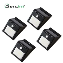 4-пакет движения Сенсор 20 светодиодный солнечный свет стены лампа на солнечных батареях Водонепроницаемый света Открытый Сад Путь безопасности светодиодный настенный светильник