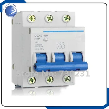 

Free Shipping DZ47-60 C32 400V 3P 32A Rated Current Air Switch Miniature Circuit Breaker hym switch