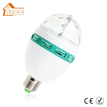 

3W AC85-265V New Colourful RGB Led Spotlight Auto Rotating Stage Light For Holiday KTV Bar Disco Party Led Bulb Lamp