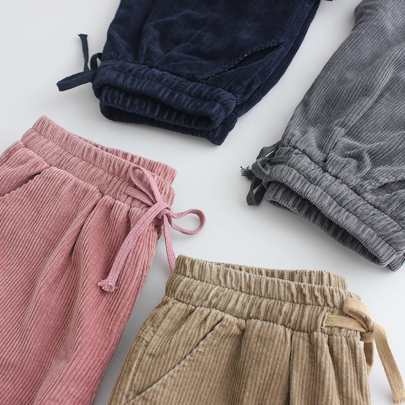 Corduroy pants winter new loose Korean version of the retro velvet Korean women Lunan pants