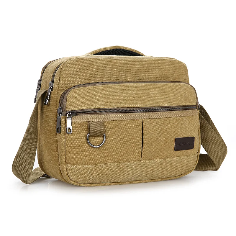 Ceny Tornistry dla mężczyzn College styl 100% bawełna torba kurierska z płótna stałe Joker Crossbody torba praktyczne duża pojemność torba na ramię